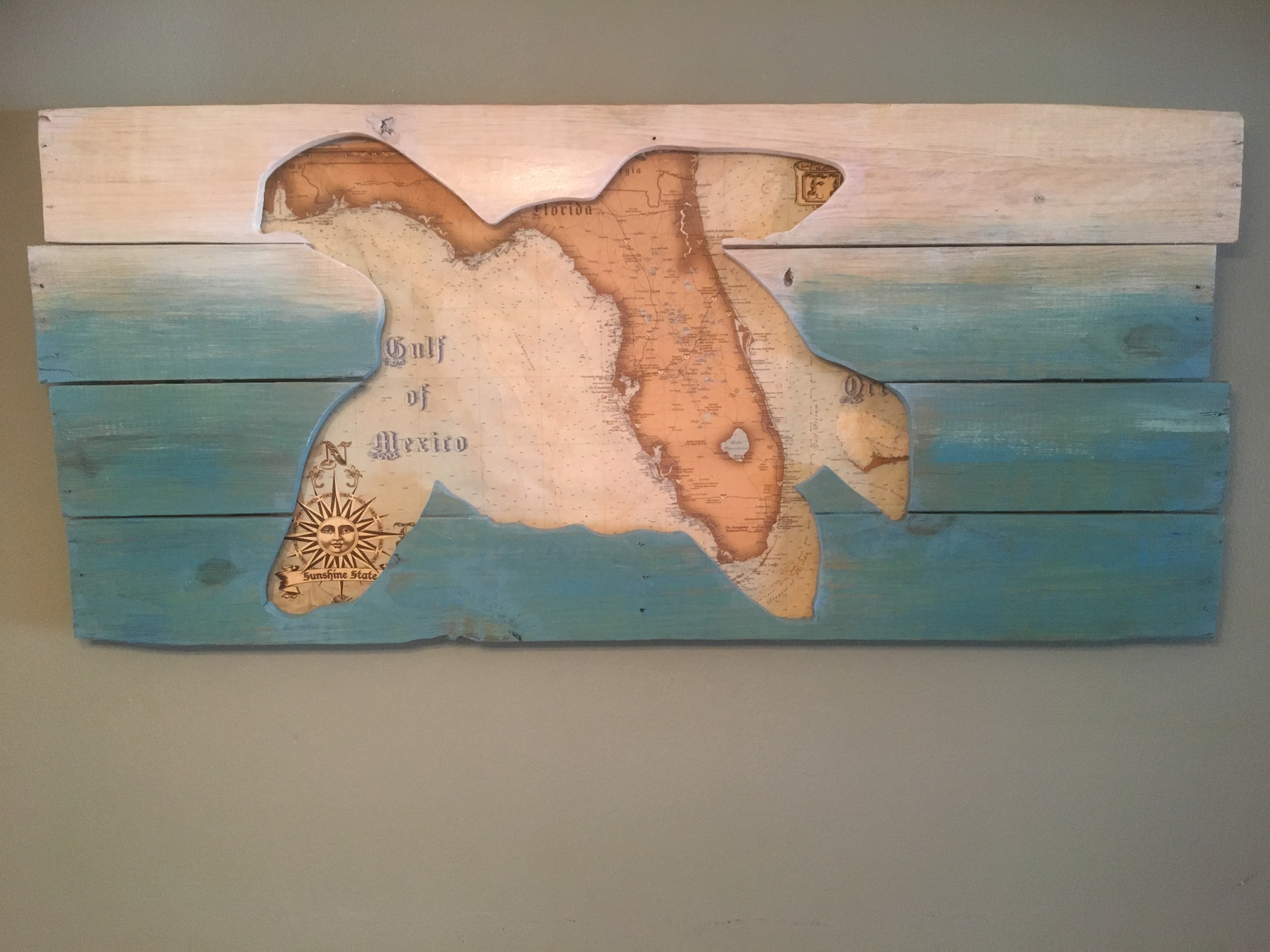 Sea Turtle w/ Vintage map backdrop