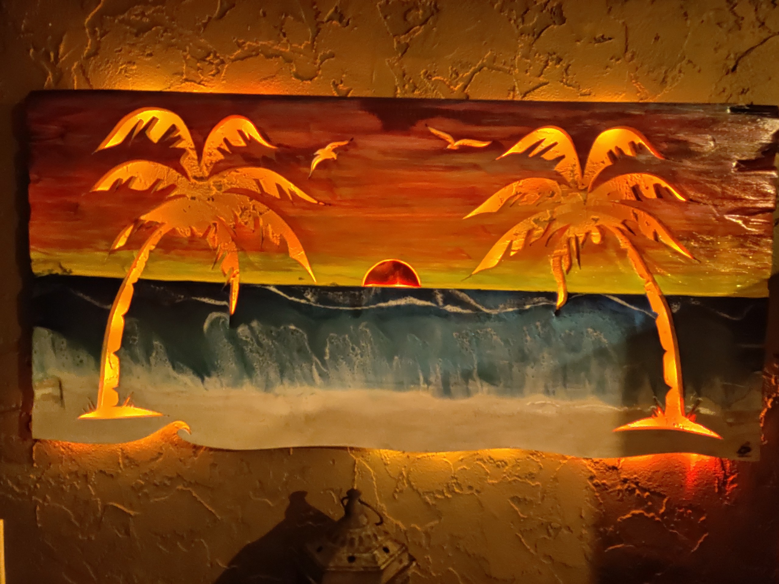 Sunset with Ocean Resin